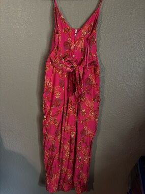 Free People Fuchsia Floral Button-Front Dress